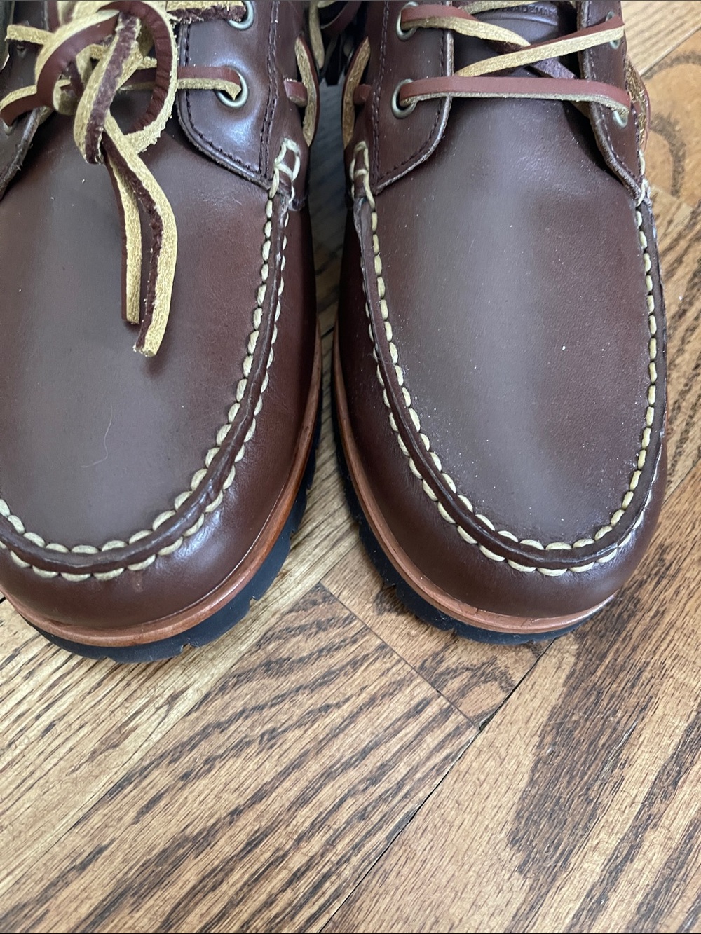 Polo Ralph Lauren Men’s Brown Leather Boat Shoes Size 9.5 NWT - Picture 6 of 6
